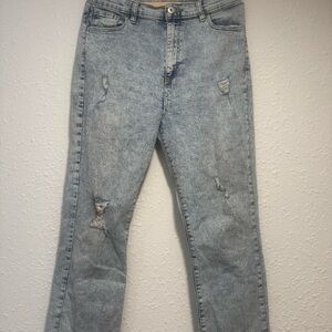 Art Class Womans Light Blue Ripped Straight Leg Jeans